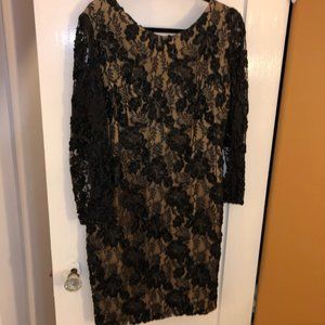 Vintage 60s Cocktail Dress in Black Ribbon Lace